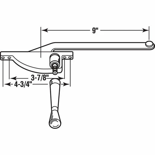 Prime-Line Products Prime-Line H 3502 9" Teardrop Left Casement Operator, Aluminum 2 Prime-Line Products Prime-Line H 3502 9" Teardrop Left Casement Operator, Aluminum - Image 2