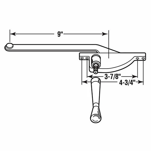 Prime-Line Products Prime-Line H 3508 9" Teardrop Right Hand Casement Operator, Aluminum 2 Prime-Line Products Prime-Line H 3508 9" Teardrop Right Hand Casement Operator, Aluminum - Image 2