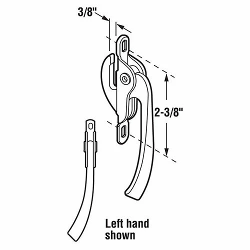 Prime-Line Products Prime Line H 3541 Casement Window Locking Handle, Left Hand, Aluminum 2 Prime-Line Products Prime Line H 3541 Casement Window Locking Handle, Left Hand, Aluminum - Image 2