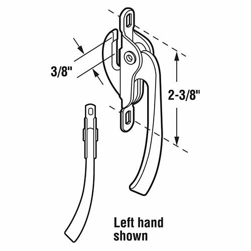 Prime-Line Products Prime Line H 3543 Casement Window Locking Handle, Left Hand, Bronze 2 Prime-Line Products Prime Line H 3543 Casement Window Locking Handle, Left Hand, Bronze - Image 2
