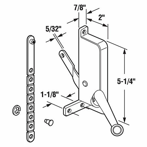 Prime-Line Products Prime-Line H 3555 Awning Window Operator, Universal, Right Hand, Aluminum 2 Prime-Line Products Prime-Line H 3555 Awning Window Operator, Universal, Right Hand, Aluminum - Image 2
