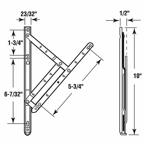 Prime-Line Products Prime-Line H 3627 Casement Window HINGE, 4 BAR, 10" STANDARD DUTY, STAINLESS 2 Prime-Line Products Prime-Line H 3627 Casement Window HINGE, 4 BAR, 10" STANDARD DUTY, STAINLESS - Image 2