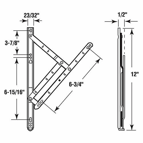 Prime-Line Products Prime-Line H 3628 Casement Window HINGE, 4 BAR, 12" STANDARD DUTY, STAINLESS 2 Prime-Line Products Prime-Line H 3628 Casement Window HINGE, 4 BAR, 12" STANDARD DUTY, STAINLESS - Image 2