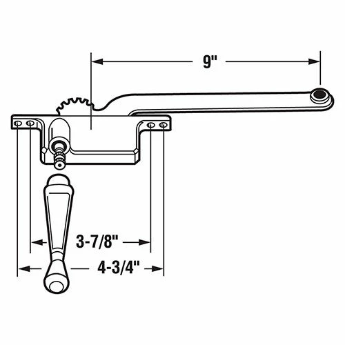 Prime-Line Products Prime-Line H 3710 Casement Operator, 9" Square Type, Left Hand, White 2 Prime-Line Products Prime-Line H 3710 Casement Operator, 9" Square Type, Left Hand, White - Image 2