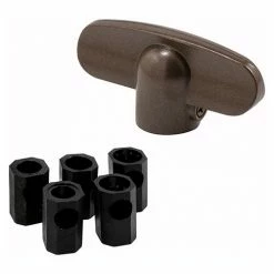 Prime-Line Products Prime Line H 3893 Tee Crank Handle, Universal, W/Adapter, Bronze