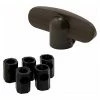 Prime-Line Products Prime Line H 3894 Tee Crank Handle, Universal, W/Adapter, Chocolate Brown