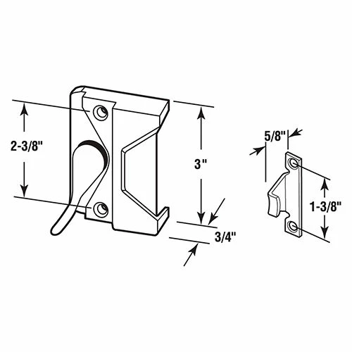 Prime-Line Products Prime Line H 3953 Sash Lock & Keeper, R.H., White 2 Prime-Line Products Prime Line H 3953 Sash Lock & Keeper, R.H., White - Image 2