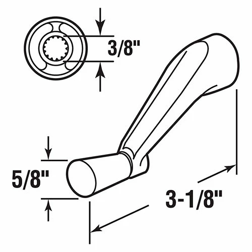 Prime-Line Products Prime Line H 4106 Crank Handle, 3/8", White, Fits Andersen 2 Prime-Line Products Prime Line H 4106 Crank Handle, 3/8", White, Fits Andersen - Image 2
