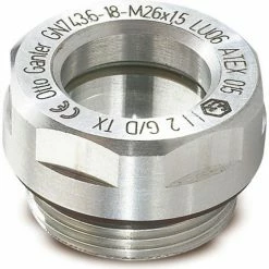 ATEX Explosion Protective Fluid Level Sight w/ ESG Glass - M27 x 1.5 Thread - J.W. Winco 270XPYC