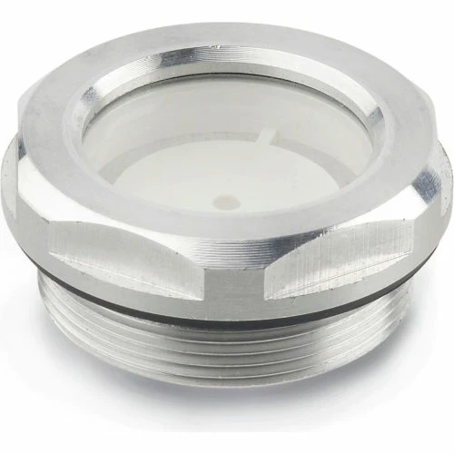 Aluminum Fluid Level Sight Glass w/ Reflector - G 1/2" Pipe Thread - J.W. Winco R02/A 1 Aluminum Fluid Level Sight Glass w/ Reflector - G 1/2" Pipe Thread - J.W. Winco R02/A