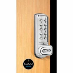 Codelocks Heavy Use 4-In-1 Electronic Cam Lock, KL1200-SG, Up to 1" Thick Matl, Vert, Silver Gray