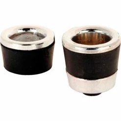 Prime-Line Products Prime-Line M 6099 Sliding Shower Door Pull Knobs, Diecast with Black Rubber Bumper, Chrome Finish