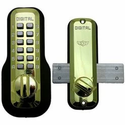 LockeyUSA Lockey Digital Door Lock M220 Surface Mount Deadbolt, Bright Brass