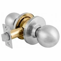 Master Lock® Commercial Cylindrical Lockset Ball Knob, Passage, Brushed Chrome