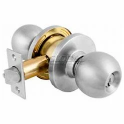 Master Lock® Commercial Cylindrical Lockset Ball Knob, Classroom, Brushed Chrome