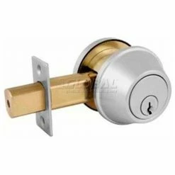 Master Lock® Commercial Single Cylindrical Deadbolt, Brushed Chrome
