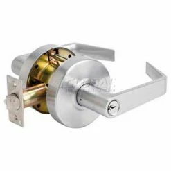 Master Lock® Heavy Duty Lever, Keyed Entry W/BumpStop, Brushed Chrome