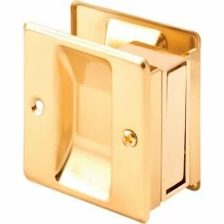 Prime-Line Products Prime-Line N 6770 Pocket Door Passage Pull, Polished Brass