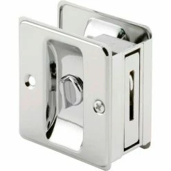 Prime-Line Products Prime-Line N 6773 Pocket Door Privacy Lock with Pull, Chrome Plated