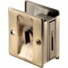 Prime-Line Products Prime-Line N 6774 Pocket Door Privacy Lock with Pull, Antique Brass