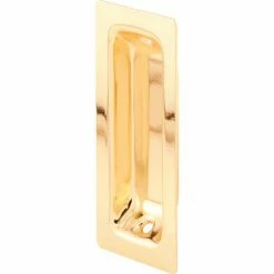 Prime-Line Products Prime-Line N 6826 Closet Door Pull Handle, Oblong, Brass Plated,(Pack of 2)