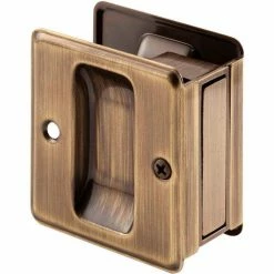 Prime-Line Products Prime-Line N 7080 Pocket Door Passage Pull, Antique Brass