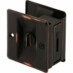 Prime-Line Products Prime-Line N 7319 Pocket Door Privacy Lock with Pull, Classic Bronze