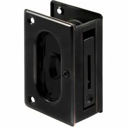 Prime-Line Products Prime-Line N 7368 Pocket Door Privacy Lock with Pull, 3-3/4-Inch, Classic Bronze
