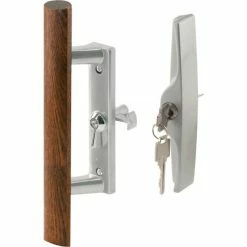 Prime-Line Products Prime-Line® Internal Door Handle Set, Keyed, Wood Pull, Gray, C 1064 -Doors & Windows Sales PL6 C1064