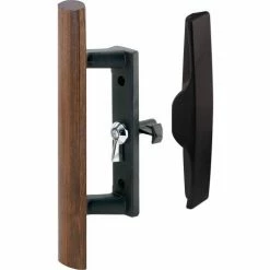Prime-Line Products Primeline Products C 1095 Sliding Door Handle Set, Wood Handle, Black Diecast