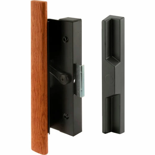 Prime-Line Products Prime-Line® Sliding Door Handle Set, Wood Handle, Black Aluminum/Diecast, C 1126 3 Prime-Line Products Prime-Line® Sliding Door Handle Set, Wood Handle, Black Aluminum/Diecast, C 1126 - Image 3