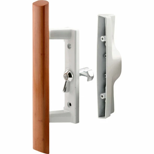 Prime-Line Products Prime-Line® Sliding Door Handle Set, Wood Handle, White Diecast, C 1194 3 Prime-Line Products Prime-Line® Sliding Door Handle Set, Wood Handle, White Diecast, C 1194 - Image 3
