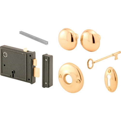 Prime-Line Products Prime-Line® Horizontal Bit Key Lock Set With Brass Knobs, E 2478 3 Prime-Line Products Prime-Line® Horizontal Bit Key Lock Set With Brass Knobs, E 2478 - Image 3