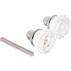 Prime-Line Products Prime-Line® 2 in. Satin Nickel Glass Door Knob Set, E 2536 -Doors & Windows Sales PL6 E 2536