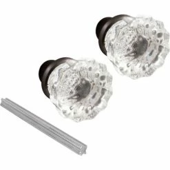 Prime-Line Products Prime-Line® 2 in. Bronze Glass Door Knob Set, E 2537 -Doors & Windows Sales PL6 E 2537