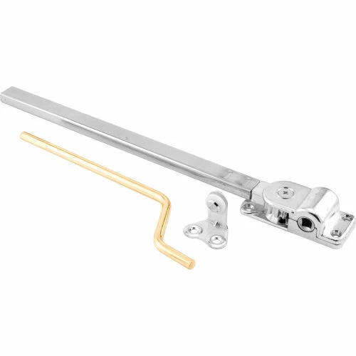 Prime-Line Products Prime-Line H 3528 Casement Window Operator, 10-3/4" REVERSIBLE, CHROME Operator, BRASS HANDLE 3 Prime-Line Products Prime-Line H 3528 Casement Window Operator, 10-3/4" REVERSIBLE, CHROME Operator, BRASS HANDLE - Image 3