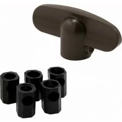 Prime-Line Products Prime Line H 3894 Tee Crank Handle, Universal, W/Adapter, Chocolate Brown -Doors & Windows Sales PL6 H 3894