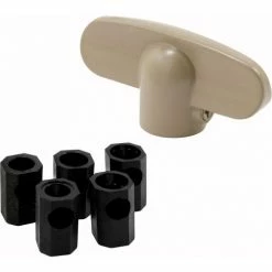 Prime-Line Products Prime Line H 3895 Tee Crank Handle, Universal, W/Adapter, Driftwood -Doors & Windows Sales PL6 H 3895