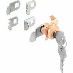 Prime-Line Products Prime-Line® Mail Box Lock, 5 Cams, 5 Pin, Brass Face, CCW, S 4634 -Doors & Windows Sales PL6 S4634