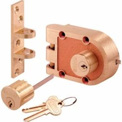 Prime-Line Products Primeline Products SE 19326 Bronze Deadlock, 687A. Double Cylinder, Flat Strike, Brs Box
