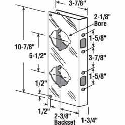 Prime-Line Products Combo Lock/Door Guard, 3-7/8"Lx10-7/8"H, 1-3/4" Thick Door, 2-3/8" Backset, Stainless Steel -Doors & Windows Sales PL6 U10539