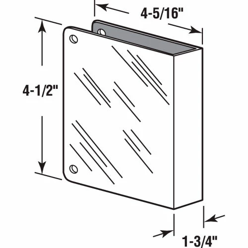 Prime-Line Products Door Edge Guard, Blank, 4-5/16"Lx4-1/2"H, 1-3/4" Thick Door, Stainless Steel 3 Prime-Line Products Door Edge Guard, Blank, 4-5/16"Lx4-1/2"H, 1-3/4" Thick Door, Stainless Steel - Image 3
