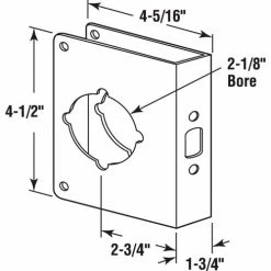 Prime-Line Products Lock/Door Guard, 4-5/16"Lx4-1/2"H, 1-3/4" Thick Door, 2-3/4" Backset, Brass 5 Prime-Line Products Lock/Door Guard, 4-5/16"Lx4-1/2"H, 1-3/4" Thick Door, 2-3/4" Backset, Brass -Doors & Windows Sales PL6 U9558