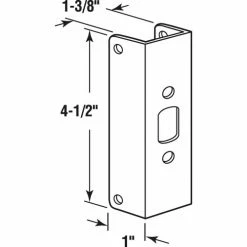 Prime-Line Products Latch And Door Edge Guard, 1"Lx4-1/2"H, 1-3/8" Thick Door, Brass -Doors & Windows Sales PL6 U9566