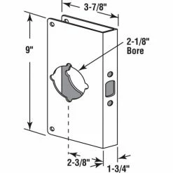 Prime-Line Products Lock/Door Guard, 3-7/8"Lx9"H, 1-3/4" Thick Door, 2-3/8" Backset, Stainless Steel 5 Prime-Line Products Lock/Door Guard, 3-7/8"Lx9"H, 1-3/4" Thick Door, 2-3/8" Backset, Stainless Steel -Doors & Windows Sales PL6 U9586