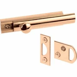 Prime-Line Products Prime-Line® Slide Bolt and Keeper, U 9962, 3"L, Polished Brass -Doors & Windows Sales PL6 U9962