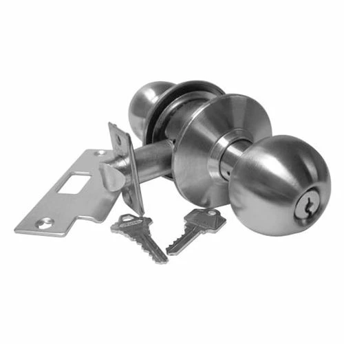 S. Parker Hardware Hd Cyl. Locksets - Entry Lock Stainless Steel Keyed Different 2-3/8" Bs - Pkg Qty 3 1 S. Parker Hardware Hd Cyl. Locksets - Entry Lock Stainless Steel Keyed Different 2-3/8" Bs - Pkg Qty 3