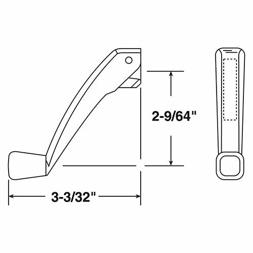 Prime-Line Products Prime Line TH 22253 Folding Crank Handle, Low Profile, White 2 Prime-Line Products Prime Line TH 22253 Folding Crank Handle, Low Profile, White - Image 2