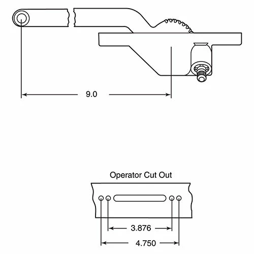 Prime-Line Products Prime-Line TH 23017 Single Arm Operator, 9-1/2", W/Crank, R.H., Bronze 2 Prime-Line Products Prime-Line TH 23017 Single Arm Operator, 9-1/2", W/Crank, R.H., Bronze - Image 2