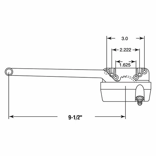 Prime-Line Products Prime-Line TH 23020 Single Arm Operator, 9-1/2", W/Crank, L.H., Bronze 2 Prime-Line Products Prime-Line TH 23020 Single Arm Operator, 9-1/2", W/Crank, L.H., Bronze - Image 2